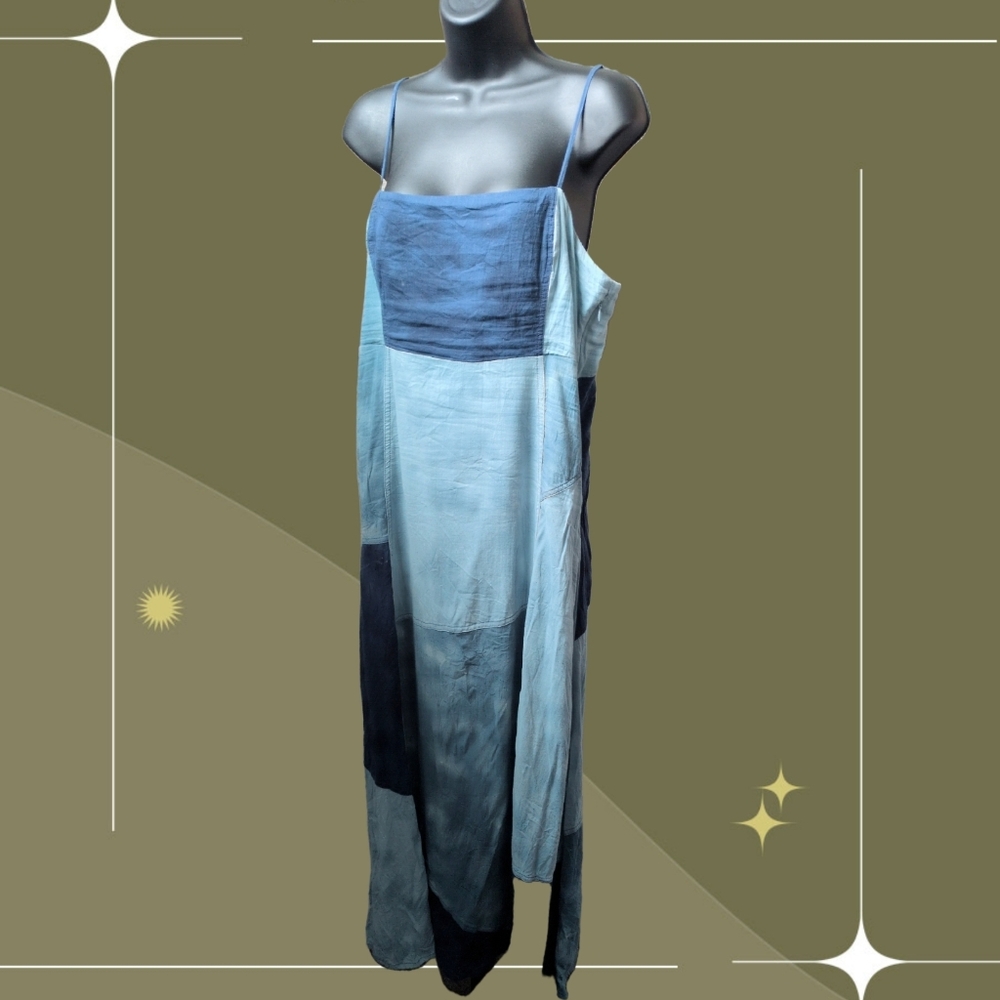 ✨ Gap Patchwork Denim Maxi Dress Size Medium